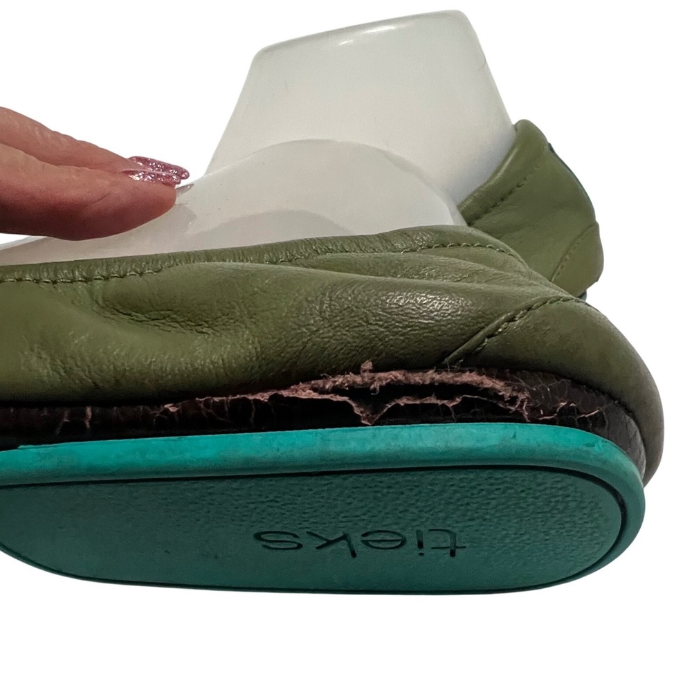 Tieks by Gavrieli Ballet Flats Womens 8 Olive Green Leather Foldable Round Toe - Picture 13 of 14